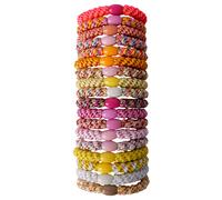 Black Colour Assorted Kally Hair Elastic bracelet hair tie hair band bright colourful rainbow pink red blue accessory - O/S, SUMM/SUN