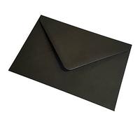 Black Coloured Envelope - Packed by the CandyRushTM Charity - For Greetings Cards Crafts Party Invitations (25, 5x7" - 138x185mm)