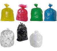 BLACK & COLOURED STRONG REFUSE SACKS BAGS BIN LINERS RUBBISH BAGS UK MADE (Black, 50)