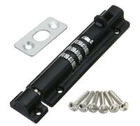 Black, Combination Locking Bolt for High Security Gates, Weatherproof Stainless Steel Slide Bolt with 4-Digit Code, for Home & Garages
