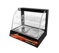 Black Commercial 2 Tier Glass Food Warmer Display Cabinet