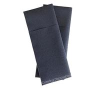 Black Compact Easy Pocket Airlaid Napkins, Pack of 50, 32 x 40cm (Unfolded), Disposable and Biodegradable