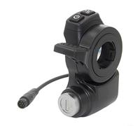 Black Compact Plastic Throttle Accelerator Switch with Ignition Key, Replacement Handlebar Component for Kukirin for G2 Master Electric Scooter