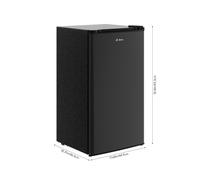 Black Compact Refrigerator with 9L Freezer Compartment