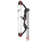Black Compound Bow & Arrow Set,Archery Bow Kit with Arrows Youth Compound Bow,Free Adjustment,Brush Arm Rest,Mounting Holes,for Use by Youth And Children,2.8kg/6.17lbs
