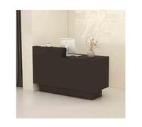 Black Computer Desk Office Reception Counter Receptionist Table for Clothing Store Beauty Salon Flower Shop - 90CM Right Side Design