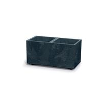 (Black Concrete, Rectangle - Small) Modular Concrete Square Planter with Inner Pot - Garden Patio Home Decor, Large