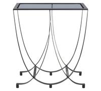 Black Console Table with Grey Glass Top, Curved Metal Base Console Table for Hallway or Living Room Premier Housewares Grey One Size