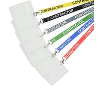 Black Contractor Lanyard with Matching PVC Card Holder, Safety Breakaway & Trigger Clip Included, Perfect for Schools, Businesses & More! (Pack of 10)