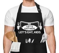 Black Cooking Apron Polyester Easy Machine Wash(MR.GOOD)