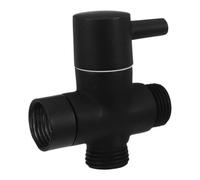 Black Copper 3 Way Shower Diverter Valve G1/2 Threaded Mount | Precise Water Flow Regulation, Heat Resistant Copper Build, Universal Outlet Switching, Modern Black Finish