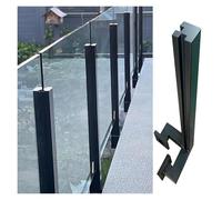 Black Corner Post for Glass Railing 135cm Height Stainless Steel Support for Indoor/Outdoor Balustrades WallMounted Pil for Patio/Balcony Fencing