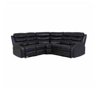 (Black, Corner) Roma Air Leather Recliner Sofas