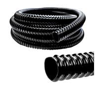 Black Corrugated Water Butt Hose Pipe PVC Garden Hose Conduit Extension Connector Tube (30 Metres - 20mm Internal Diameter)