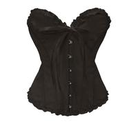 Black Corset Ladie's Lace Up Boned Overbust Corset Top for Women Halloween, Christmas, Pirate Party, Wedding, Cosplay Gothic Costumes Plus Size Bustier Lingerie Bodyshaper Black L