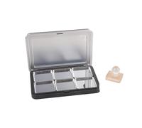 Black Cosmetic Empty Palette with Built in Glasses Perfect for Eyeshadow Blushes and Lipstick Organizers Dense Eyeshadow Container
