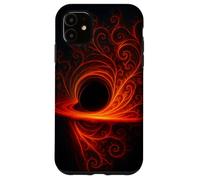 Black Cosmic Hole Fire Swirl Fractal Space Abstract Energy Case for iPhone 11