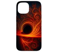 Black Cosmic Hole Fire Swirl Fractal Space Abstract Energy Case for iPhone 15