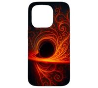 Black Cosmic Hole Fire Swirl Fractal Space Abstract Energy Case for iPhone 15 Pro
