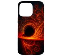 Black Cosmic Hole Fire Swirl Fractal Space Abstract Energy Case for iPhone 15 Pro Max