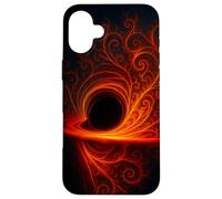 Black Cosmic Hole Fire Swirl Fractal Space Abstract Energy Case for iPhone 16 Plus