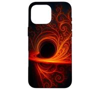 Black Cosmic Hole Fire Swirl Fractal Space Abstract Energy Case for iPhone 16 Pro Max