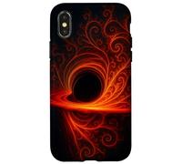 Black Cosmic Hole Fire Swirl Fractal Space Abstract Energy Case for iPhone X/XS