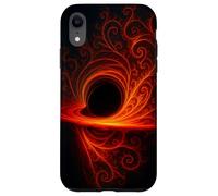 Black Cosmic Hole Fire Swirl Fractal Space Abstract Energy Case for iPhone XR