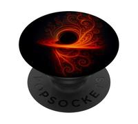 Black Cosmic Hole Fire Swirl Fractal Space Abstract Energy PopSockets Adhesive PopGrip