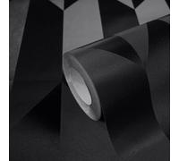 Black Geometric Wallpaper Graphic Groove Textured Vinyl AS Creation 79086-8