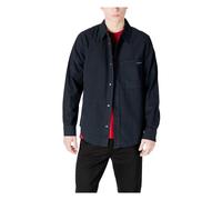 Black Cotton Button-Up Shirt Classic Collar S