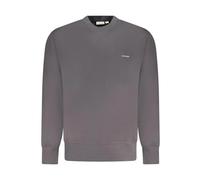 Black Cotton Crew Neck Sweatshirt - male - Calvin Klein - Sweatshirts - Gray - 2XL - Sweatshirts & Hoodies 2XL
