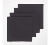 (Black) Cotton Fabric 4 Napkins Set