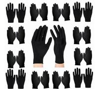Black Cotton Gloves, Thin Cotton Gloves for Eczema, Black Work Gloves, 24 Pieces, 21 Cm Length, Suitable for Jewelry and Art Inspection, Hand Moisturizing and Safety Work