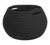 (Black) Cotton Rope Storage Basket, Cotton Rope Braided Storage Basket, Toy Storage Basket, Altar Shaped Design Towel Baskets for Bathroom