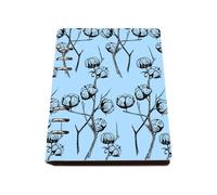 Black Cotton Sprigs Notebook A5, Pu Leather Notebooks, Lined Paper Spiral Bound Notebook 180Pages/90Sheets, Homework Book for Work, Notepad for Dairy, College Supplies Women Man