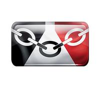 Black Country Flag Domed Gel Rectangle Car Stickers - Permanent High Tack Adhesive 94mm x 54mm Labels - Price per Pack of 1 Sticker (P/NO. BCRECTDS1)