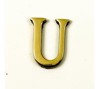 Black Country Metal Works 1.5-2 Inch Self Adhesive Numbers & Letters Polished Brass (Solid Brass) (U)