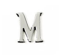 Black Country Metal Works 1.5-2 Inch Self Adhesive Solid Brass Numbers & Letters Chrome Finish (M)
