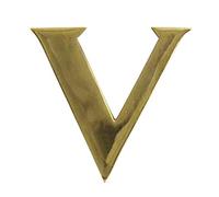 Black Country Metal Works 3" Solid Brass Self Adhesive Letter V