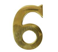 Black Country Metal Works 3" Solid Brass Self Adhesive Number 6