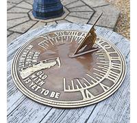 Black Country Metal Works Antique Solid Brass 'Old Father Time' Ornamental Sundial (290mm Diameter)