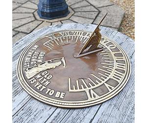 Black Country Metal Works Antique Solid Brass 'Old Father Time' Ornamental Sundial (290mm Diameter)