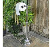 Black Country Metal Works Bright Chrome Finish Victorian Style Free Standing Toilet Roll Holder