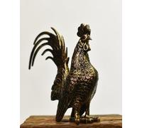 Black Country Metal Works Cast Aluminium 'Roger' Rooster Bushed Gold Sculpture