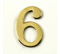 Black Country Metal Works “Classic” 1.5"/38mm Polished Brass Numbers with Fusion- Fix Adhesive (6)