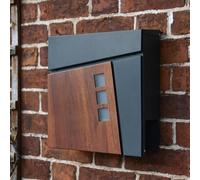 Black Country Metal Works ''Elmsgate'' Anthracite Grey Modern Wall Mounted Post Box
