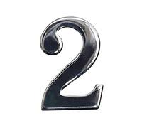 Black Country Metal Works Ltd Classic 1.5" Bright Chrome Number 2 with Fusion- Fix Adhesive