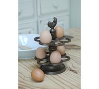 Black Country Metal Works Millicent Meg Cast Iron Egg Holder - Natural Cast Iron Finish