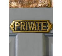 Black Country Metal Works Polished Brass 'Private' Wall Sign